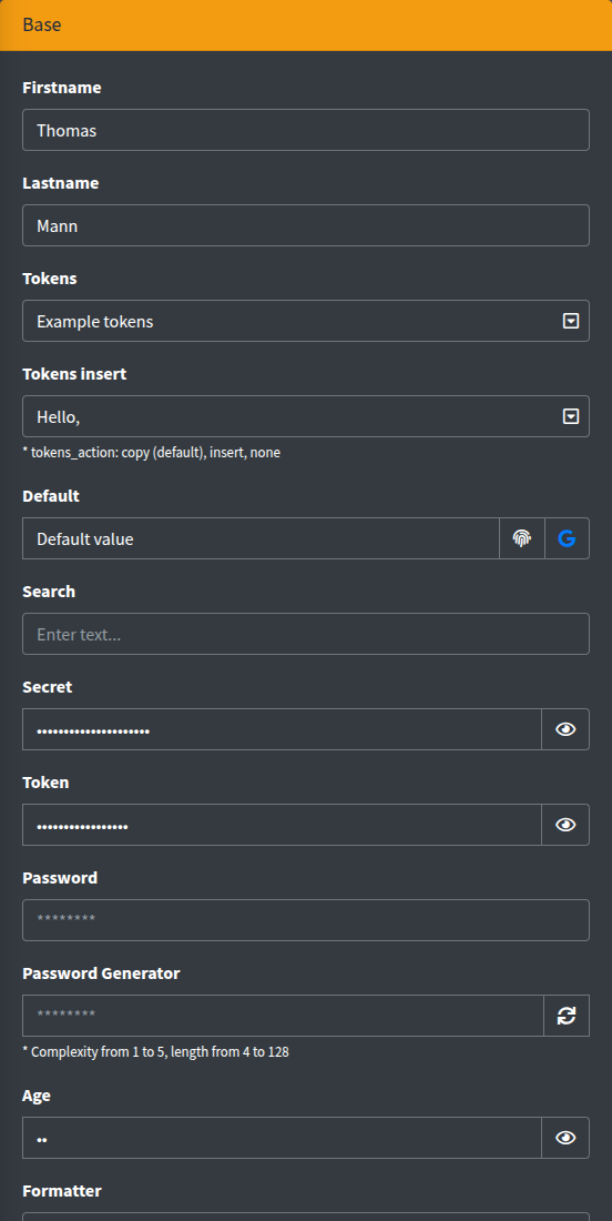 Text fields in the dark theme